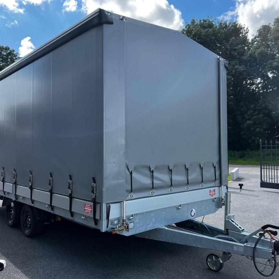 Remorque Plateau alu Hapert Azure H-2 3500 kg avec auvent et bâches